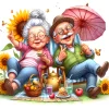 Diamond Painting-DIY Full Round Drill Lovely Old Couple