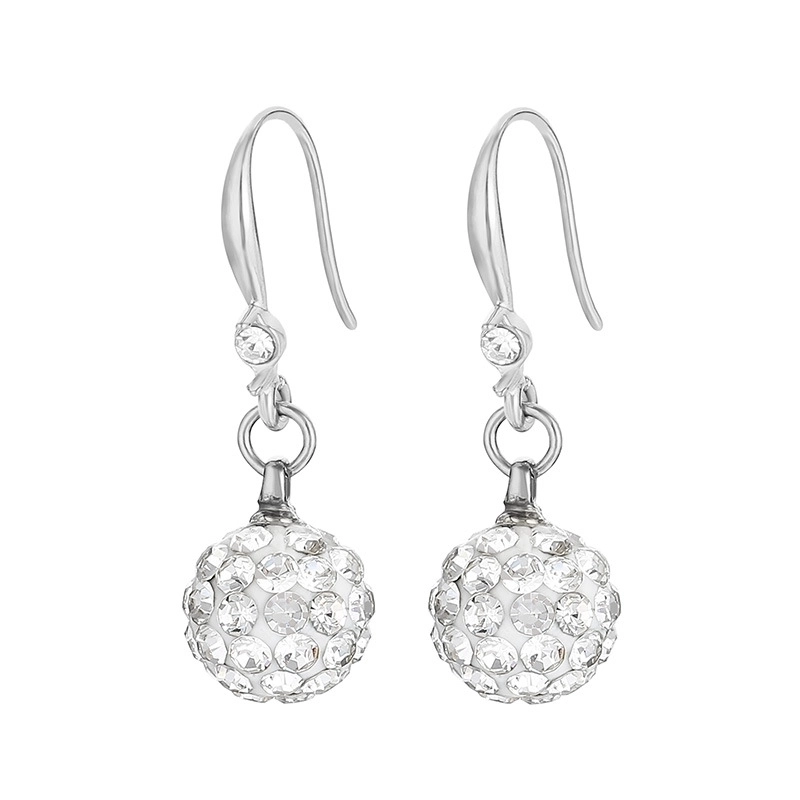 1 Pair Fashion Solid Color Plating Inlay 304 Stainless Steel Stainless Steel Satellite Stone Rhinestones 18K Gold Plated Drop Earrings