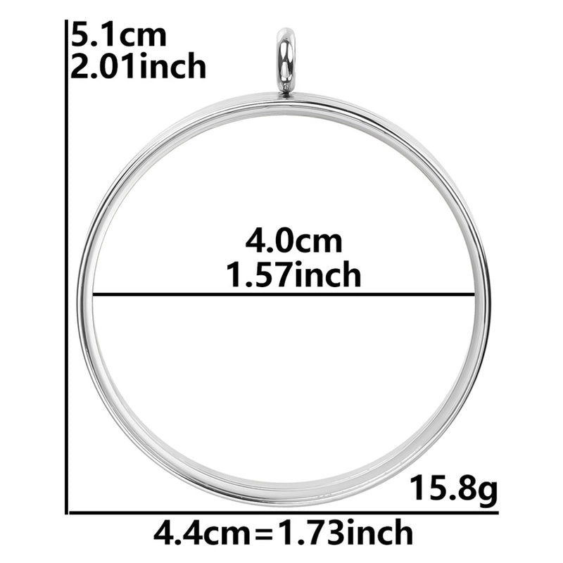 2 Pieces 304 Stainless Steel 18K Gold Plated Circle Solid Color Polished Pendant