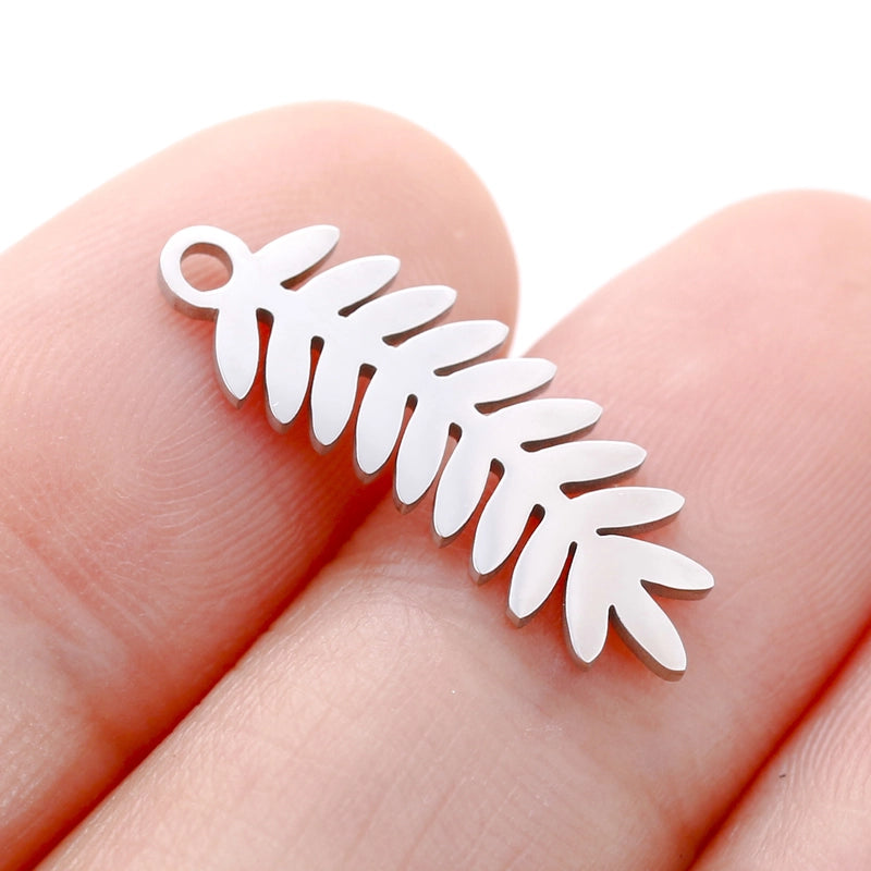 5 PCS/Package 304 Stainless Steel Leaf Four Leaf Clover Ginkgo Leaf Pendant Jewelry Accessories