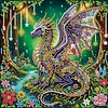 DIY Pearl Painting Forest Dragon with Frame for Home Wall Decor(25x25cm)