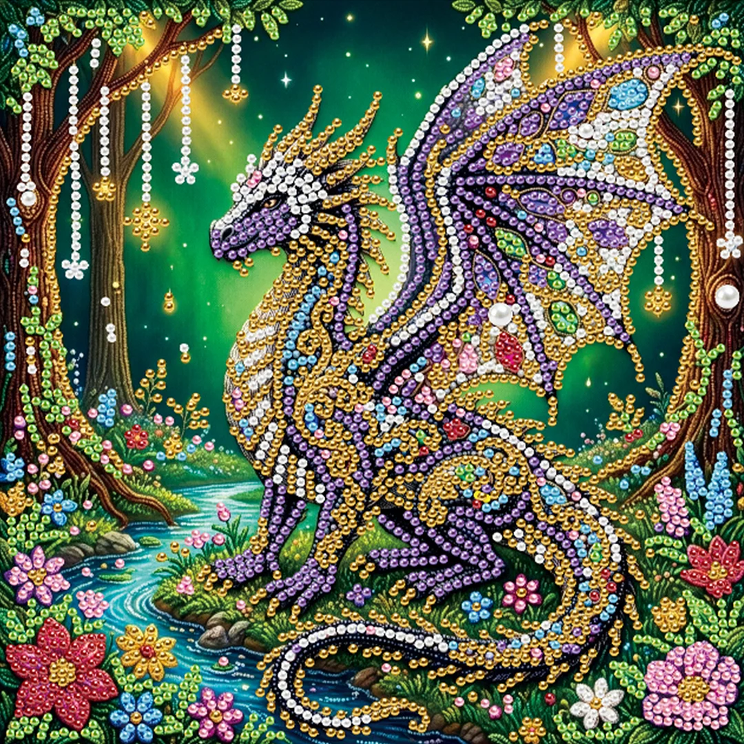 Forest Dragon - DIY Pearl Diamond Art Kit With Frame 25*25cm