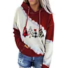 Christmas Hooded Printed Sweatshirt With Pockets
