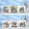 6Pcs Diamond Painting Lavender Garden Greeting Card Set with Envelopes for Birthdays Thanksgiving & Special Occasion