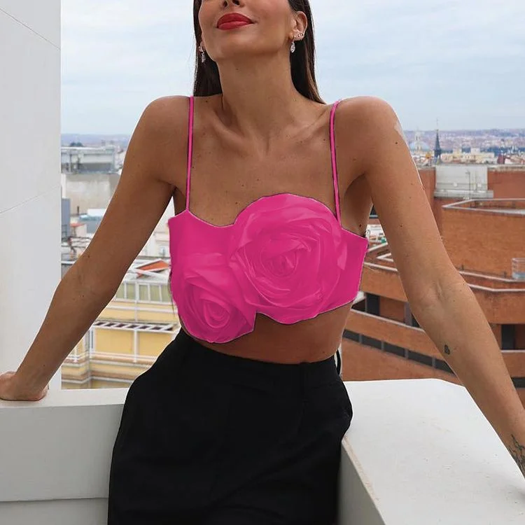 2022 White Floral Spaghetti Strap Women Crop Top Backless Summer Elegant Tank Tops Sexy Fashion Casual Cami Sleeveless