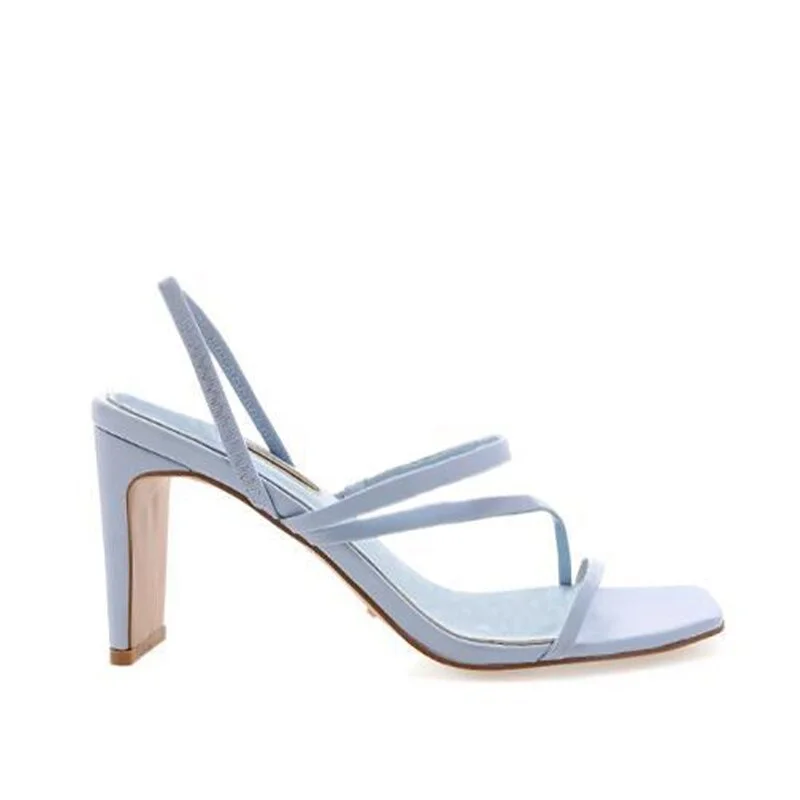 Women Sexy Sandals Slip On Narrow band PU Leather Ladies Super High Heels Shoes Woman Slippers Female Sandal Fashion Pumps