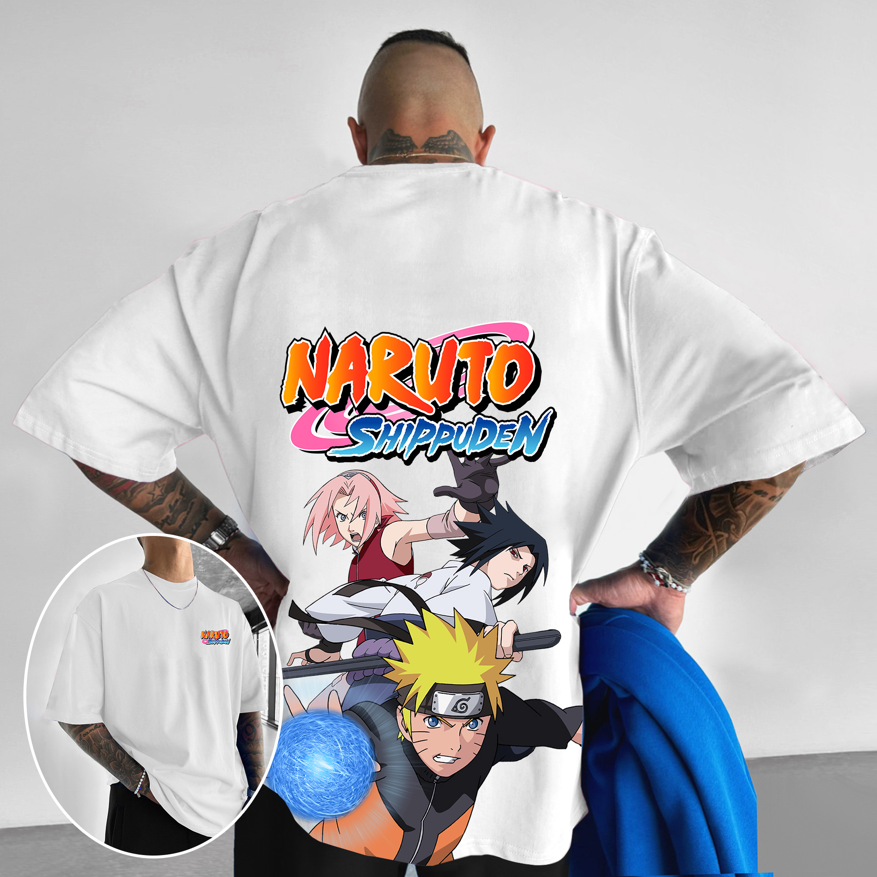 Oversized Naruto Anime Printed T-shirt
