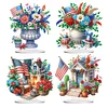  DIY American Flag House Special Shape Diamond Painting Desktop Home Ornament Kit