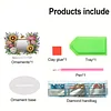 DIY Diamonds Painting Special Shaped Crystal Drill Crafts Mirror Desk Ornament Decor Kit(Flower)
