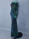 Evening Wrap Sequined One-Shoulder Dress