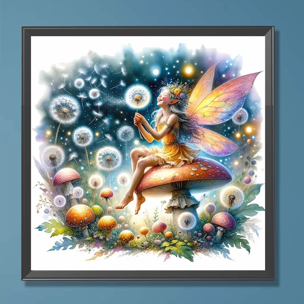 Full Round Diamond Painting 30*30cm - Mushroom Fairy