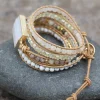 Colorful Multi Gemstone Crocheted Wristband Accessories