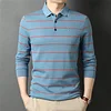 Cotton Striped Polo Shirt [10 Colors]