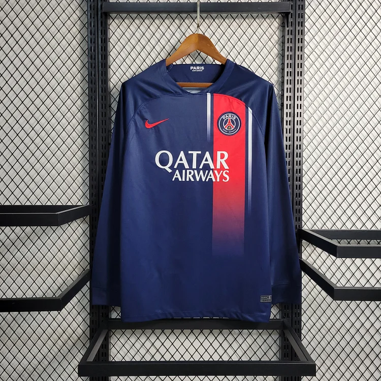 Paris Saint-Germain Home Long Sleeve Shirt Kit 2023-2024 - Blue