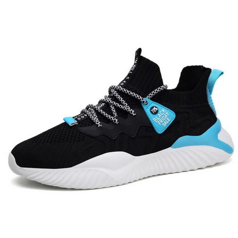 Men's Casual Shoes Lightweight Breathable Running Sneakers Stretch Fabric Lace Up Men Shoes Spring Autumn 2021 Tenis Masculino