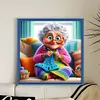 Grandma Knitting A Sweater-11CT Stamped Cross Stitch 50*50cm/19.69*19.69in