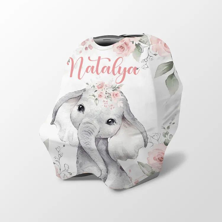 Personalized Elephant Cubs Baby Car Seat Canopy| Canopyl182