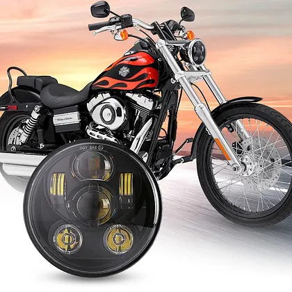 thumbnail image 2 of 5.75" 5-3/4" 50W LED Projector Headlight With Hi/Lo Beam & DRL For Harley - DOT Approved Smoke Lens 2 of 6
