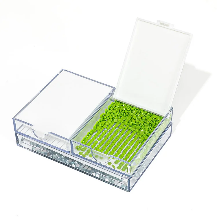 Dubbillz Diamond painting tray features two trays in one with two stop