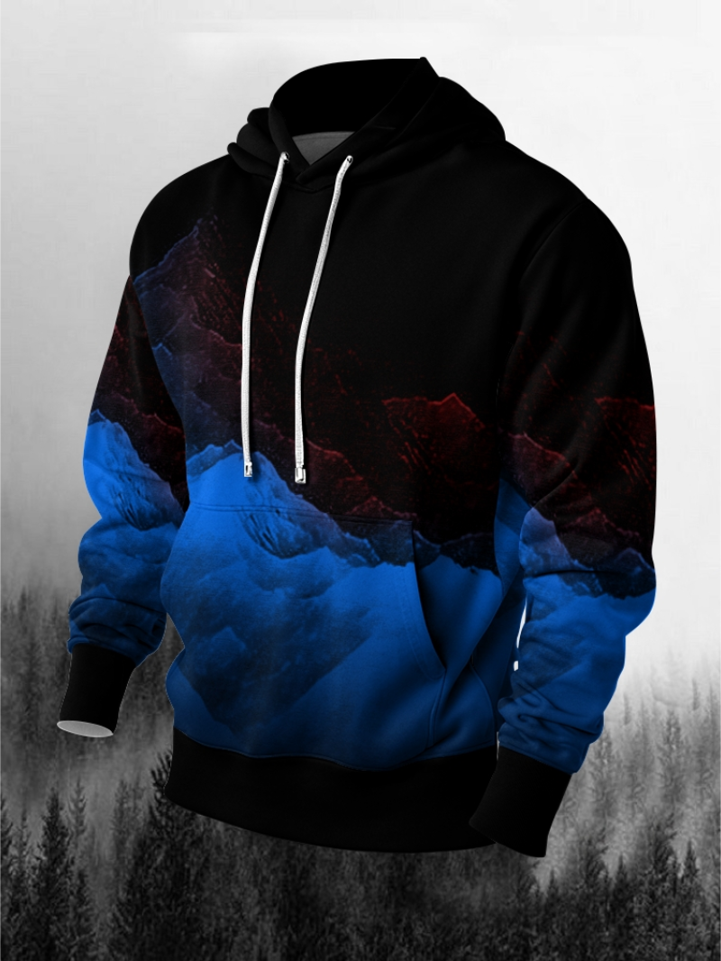 Men's Mountains Print Hoodie