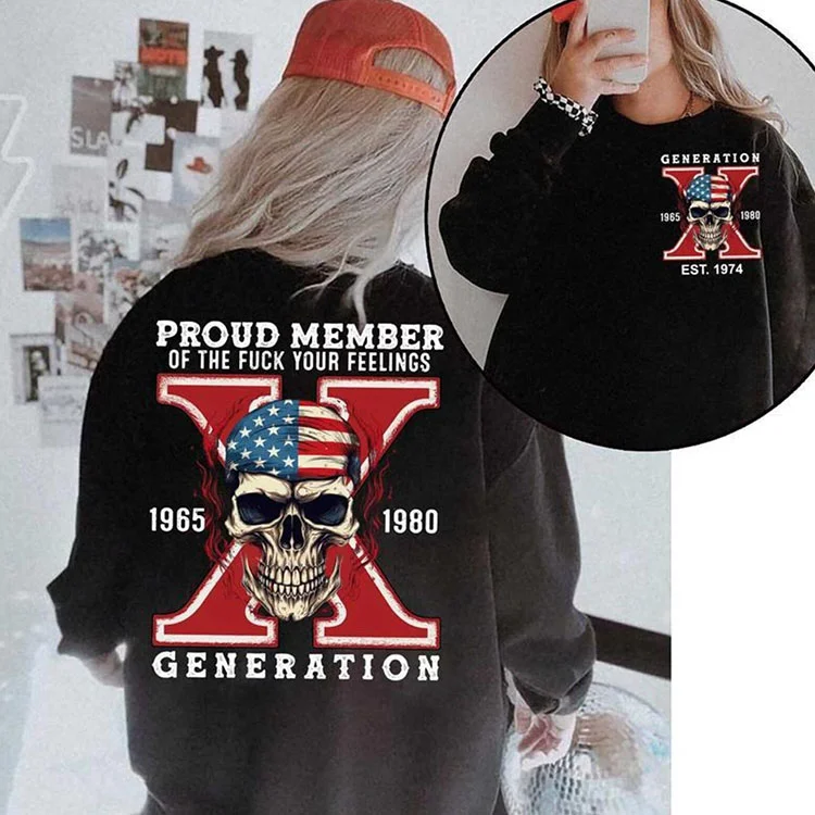 Custom Gen X Skull New Printing T-shirt/Crewneck/Hoodie