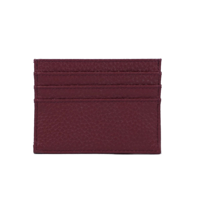 Unisex Solid Color Leather Open Card Holders