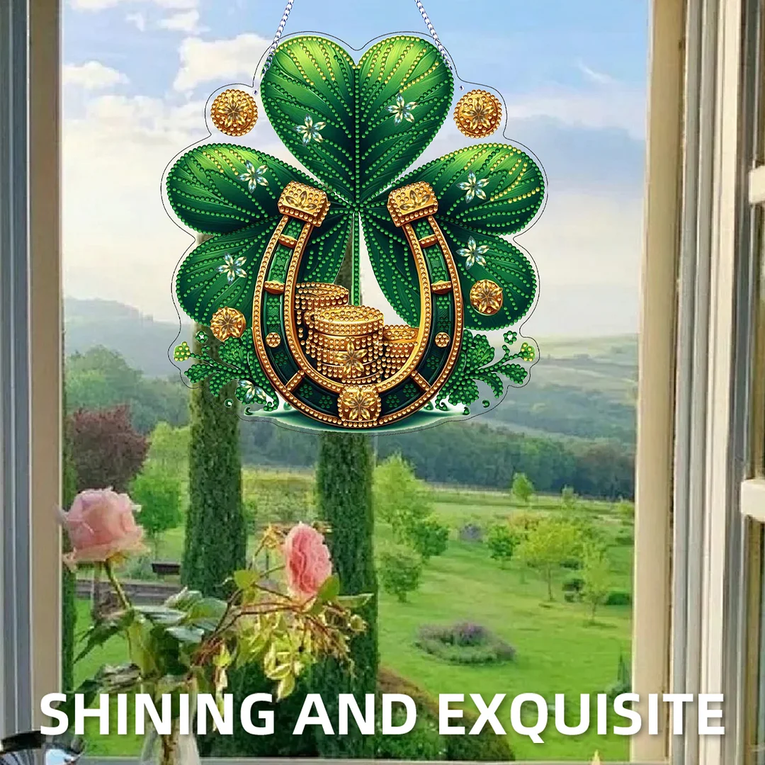 St. Patrick s Day 3 DIY 2D Flat Acrylic Diamond Painting Dots Pendant for Adults