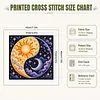 Stamped Cross Stitch Kit for Adults Celestial Sun Moon Wall Art 11CT tapestrymarket