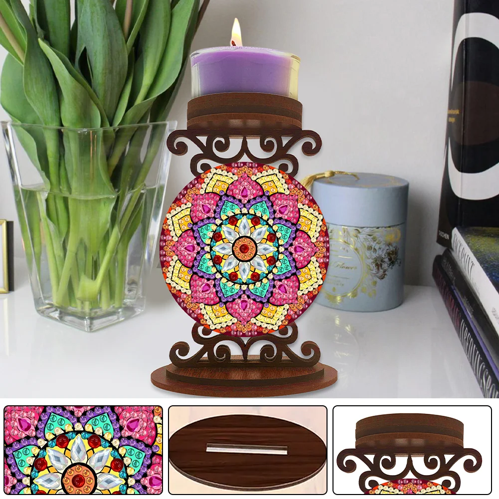 Flower Desktop Diamond Painting Candle Holder Aromatherapy Candle Holder