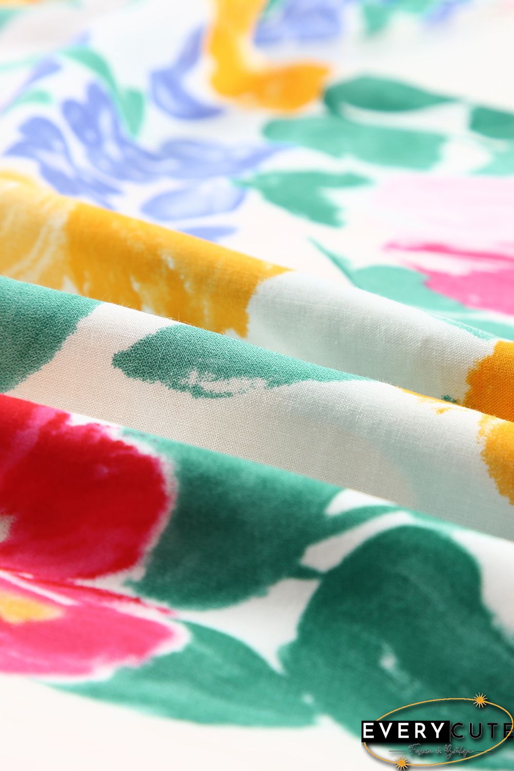 White Water Painting Flowers Sexy Off Shoulder Top