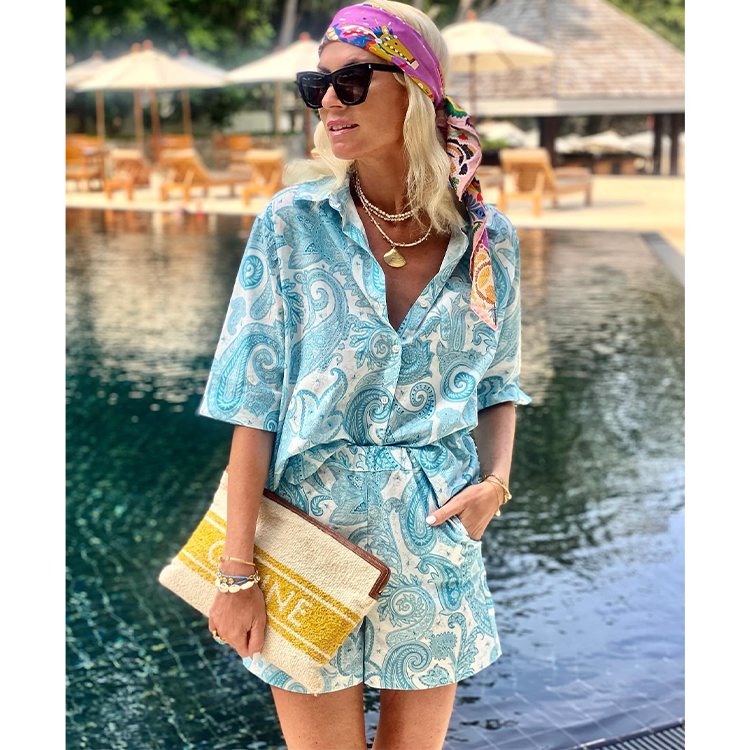 Vacation Printed Shirt and Shorts Set