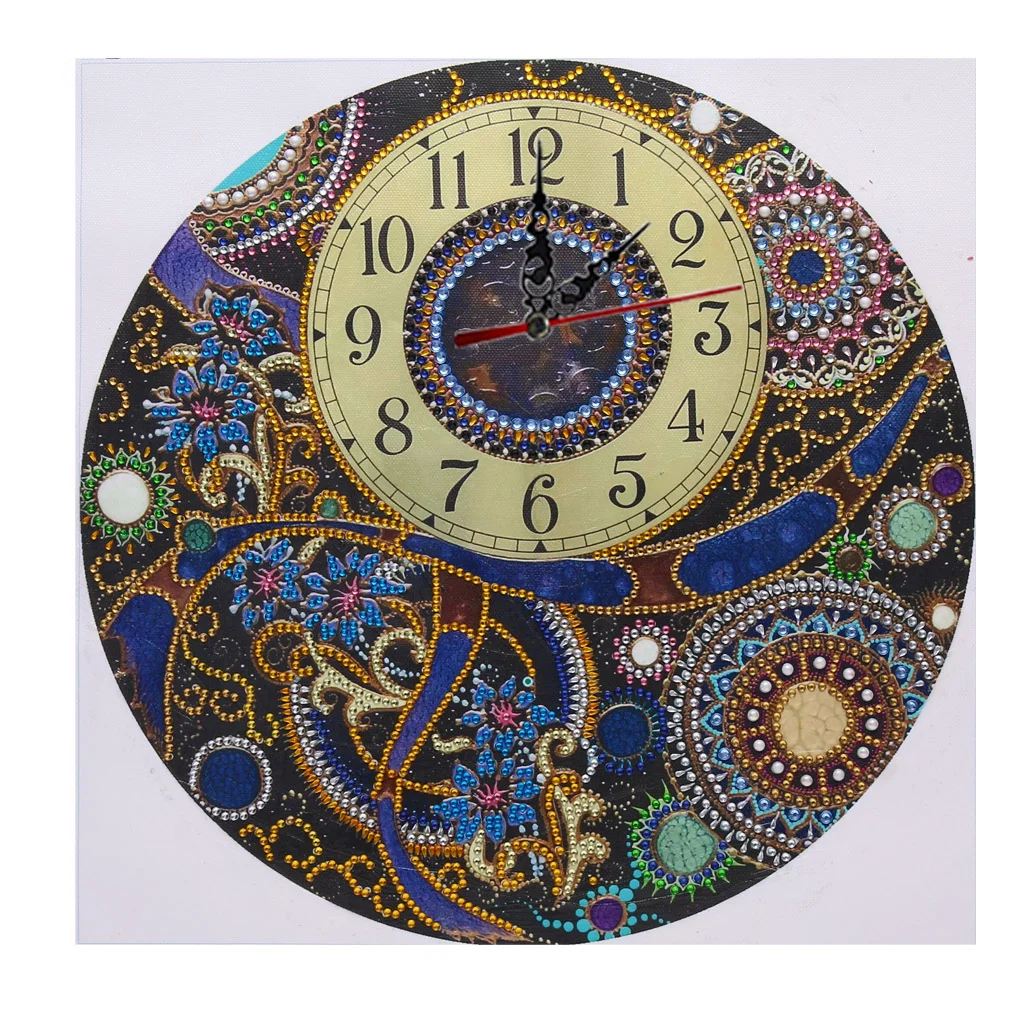 DIY Rhinestone Mandala Clock Part Special Shaped Diamond Painting Kit(35*35cm)