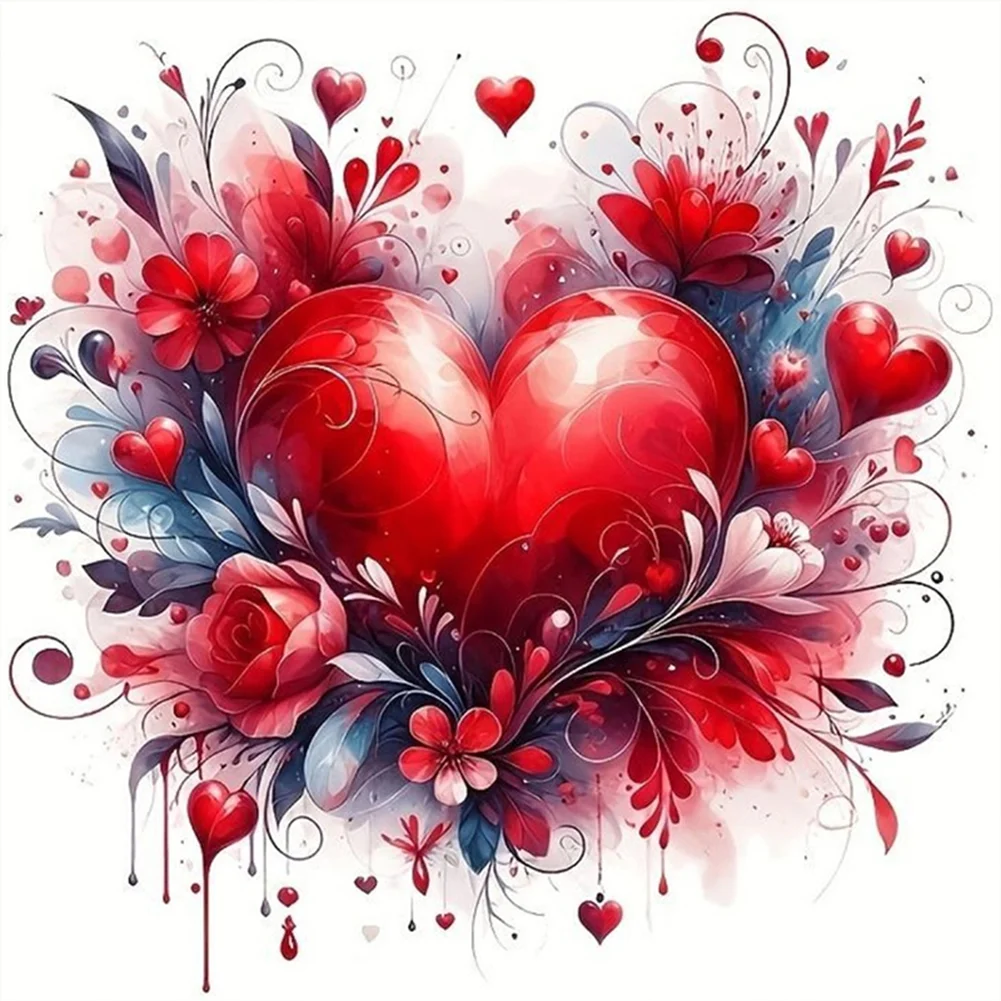 Multi-Style)Love Flower-11CT Stamped Cross Stitch 40*40cm