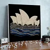 (30x30cm)DIY Landmark Pearl Painting Art With Inner Frame Handmade Pearl Material Art Kit Living Room Decor(Sydney Opera House)