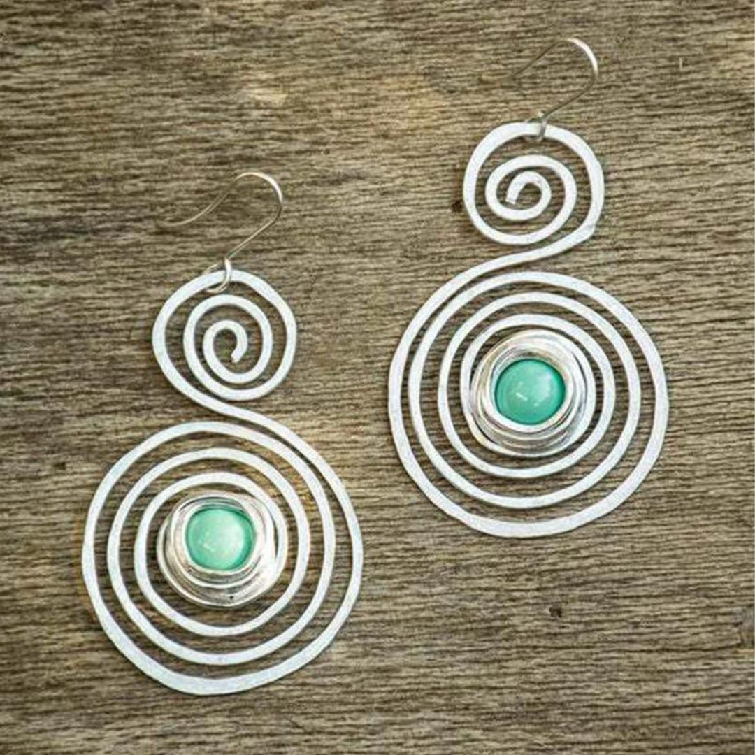Spiral Boho Earrings Silver Women Sterling Silver Artistic Design main image 1