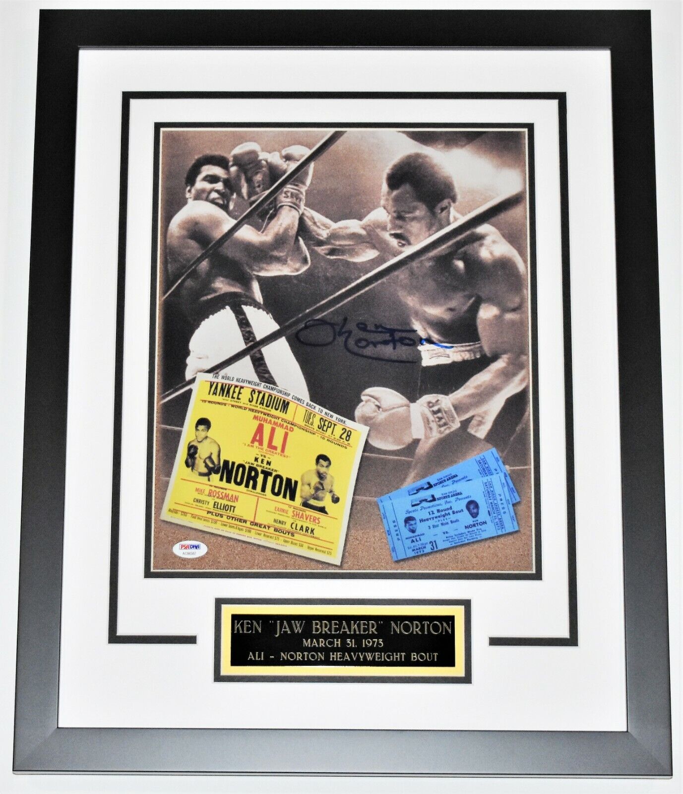 Ken Norton Signed - Autographed 11x14 Photo Poster painting CUSTOM FRAME vs Ali Fight + PSA/DNA