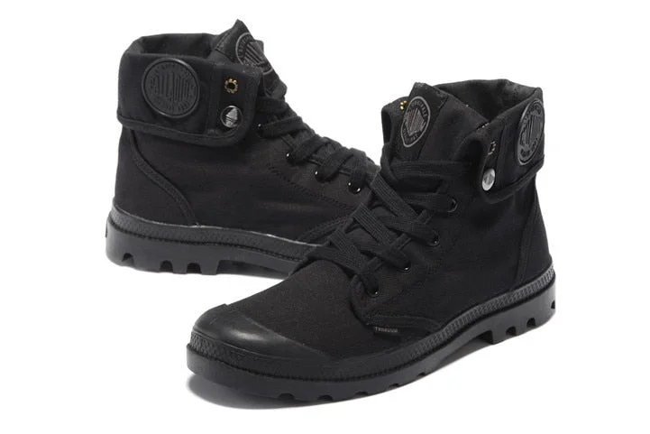 PALLADIUM Pallabrouse All Black Sneakers Men High-top Military Ankle Boots Canvas Casual Shoes Men Casual Shoes Eur Size 39-45