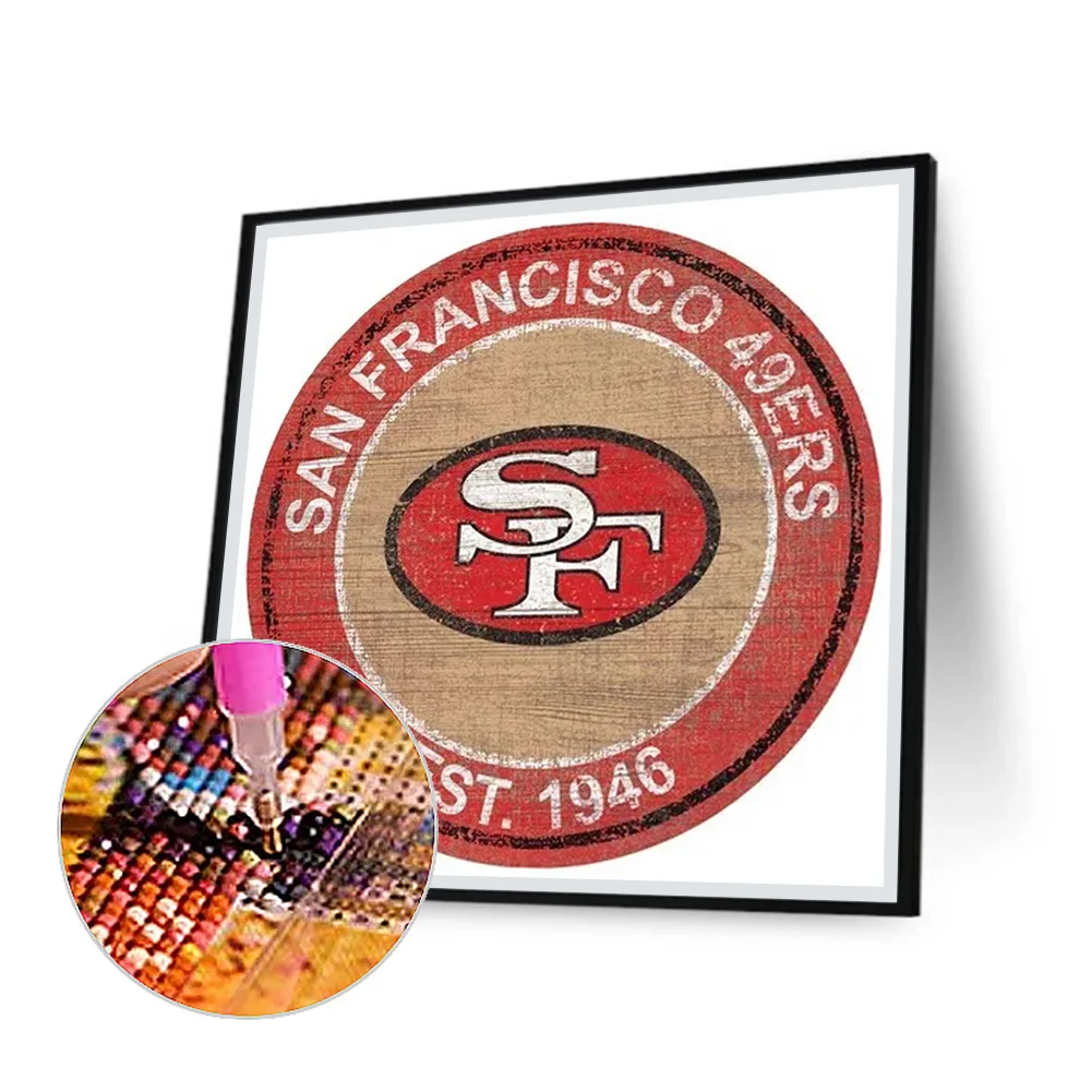 Diamond Painting - Full Round Drill - San Francisco 49ers Football Team(30*30cm)