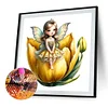 Diamond Painting-DIY Full Square Drill Yellow Cute Flower Fairy(35*35CM)