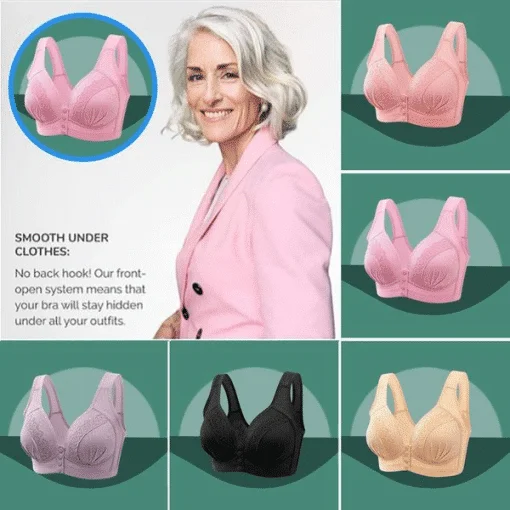 LB&reg;Moisture-wicking Skin-Friendly Cotton Front Button Bra- BUY 1 GET 2 FREE