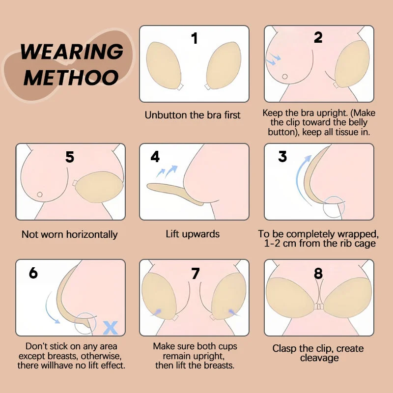 Adhesive Bra Backless Strapless Reusable Sticky Invisible Push Up Bra For Women-BUY 1 GET 1 Free