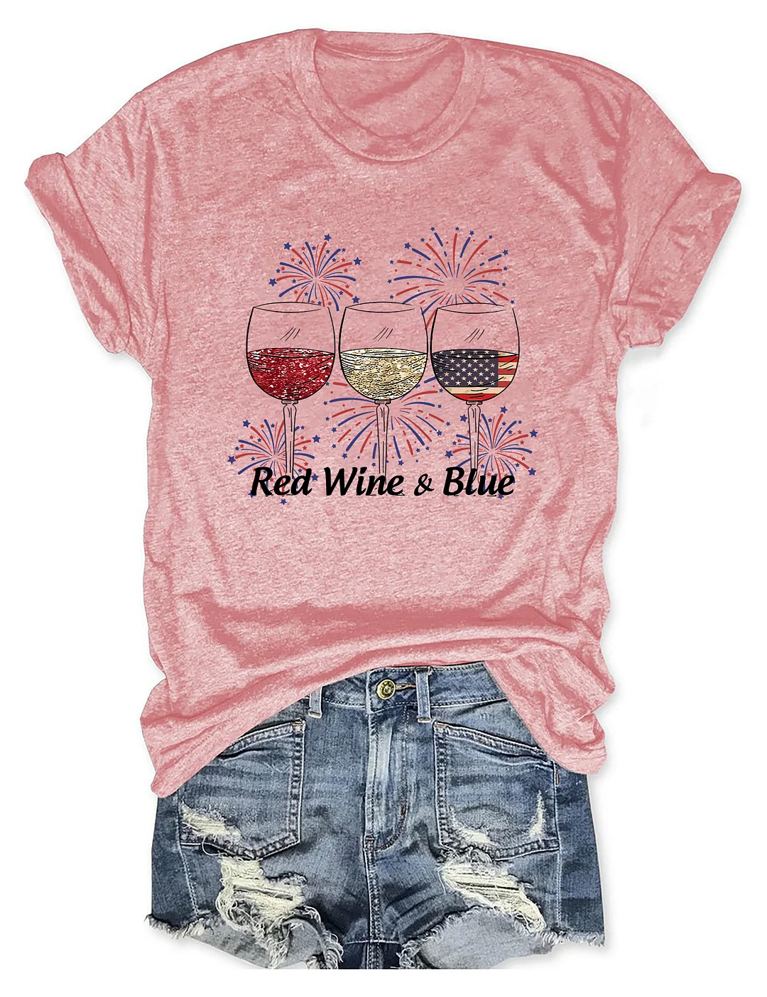 Red Wine And Blue T-shirt