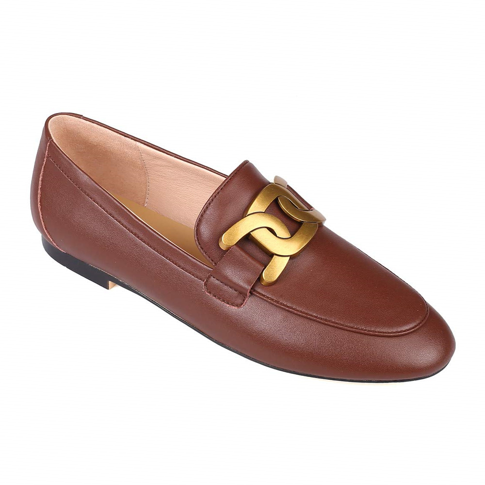 Women's Loafers Low Heel Flats Lady Work Lock Decoration Mules Shoes-vocosishoes