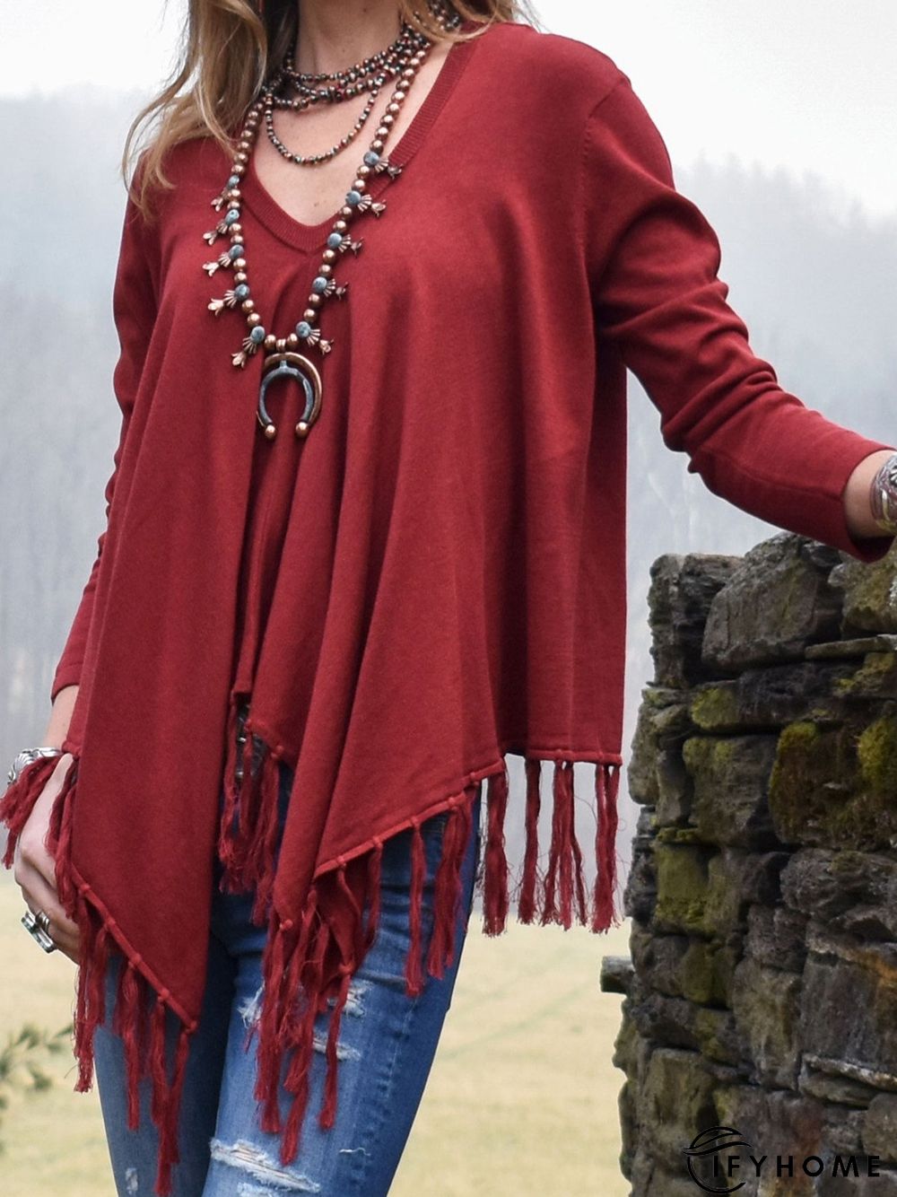 Casual Sweetheart Neckline Loose Sweater | IFYHOME