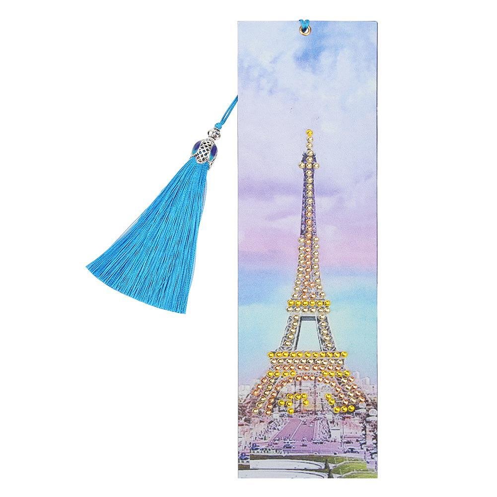 DIY Tower Diamond Painting Leather Tassel Bookmark Crafts
