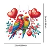 (US Only)2D Flat DIY Valentines Day Bird Diamond Art Pendant Window Hanging Art for Home