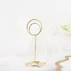 10 Pack | Gold Metal 3.5" Mini Circle Card Holder Stands, Hoop Table Number Stands, Wedding Table Place Card Menu Clips