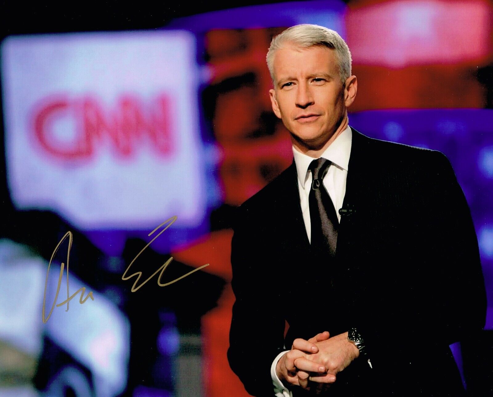 Anderson Cooper Hand Signed Autograph 8x10 Photo Poster painting In Person Proof CNN Journalist