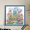 [Limited stock-Cross Stitch]Flower Castle 1-Partial Embroidery 2 Strands 14CT Stamped Cross Stitch-42*40CM