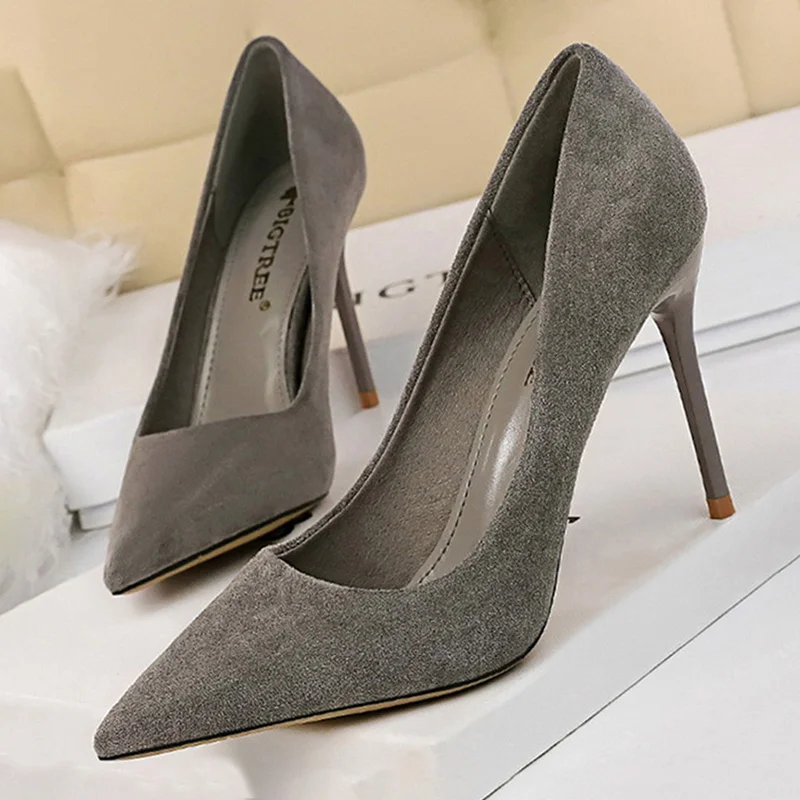 Abebey Shoes 2025 New Women Pumps Suede High Heels Shoes Fashion Office Shoes Stiletto Party Shoes Female Comfort Women Heels